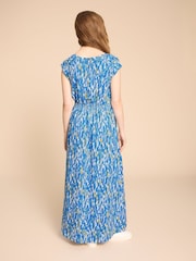 White Stuff Blue Darcie Jersey Maxi Dress - Image 2 of 7