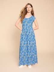 White Stuff Blue Darcie Jersey Maxi Dress - Image 3 of 7