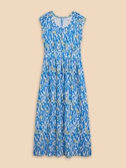 White Stuff Blue Darcie Jersey Maxi Dress - Image 5 of 7