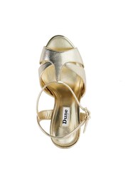 Dune London Gold Multiply Crystal Heel T-Bar Platform Sandals - Image 5 of 5