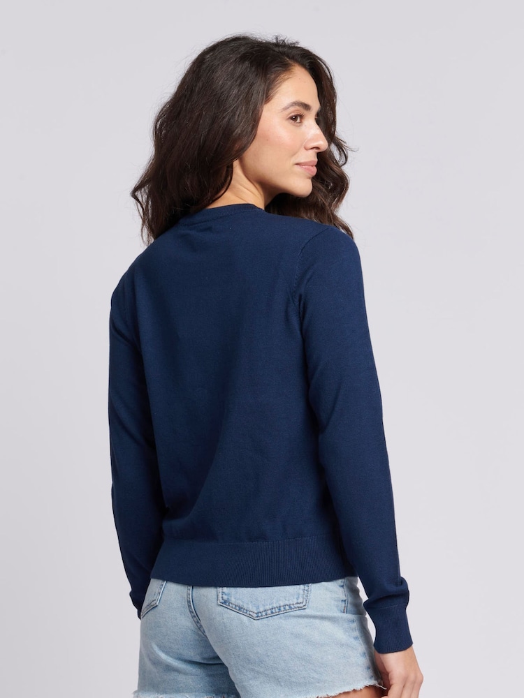 U.S. Polo Assn. Dark Blue Regular Fit Womens Crew Neck Jumper - Image 4 of 7
