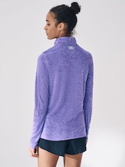 Under Armour Wine Purple Tech Twist 1/2 Zip Top - Image 3 of 6