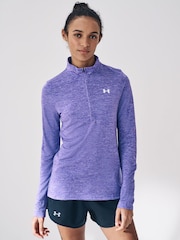 Under Armour Wine Purple Tech Twist 1/2 Zip Top - Image 4 of 6