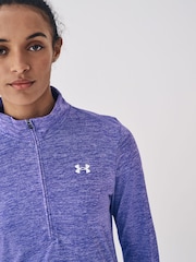 Under Armour Wine Purple Tech Twist 1/2 Zip Top - Image 5 of 6
