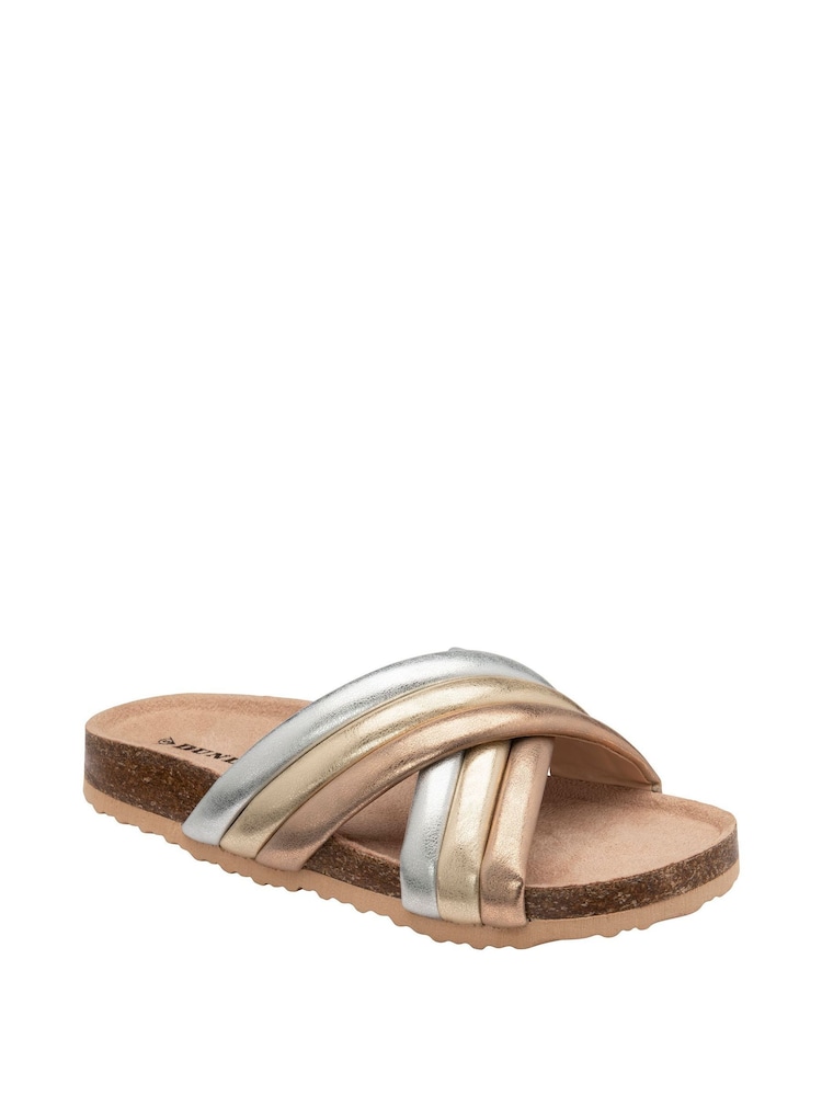 Dunlop Metallic Open Toe Mules Sandals - Image 1 of 4