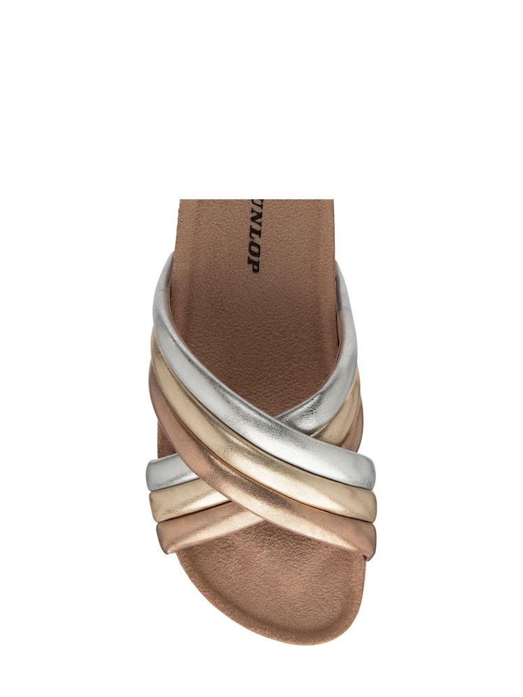Dunlop Metallic Open Toe Mules Sandals - Image 4 of 4 Dunlop Metallic Open Toe Mules Sandals - Image 4 of 4