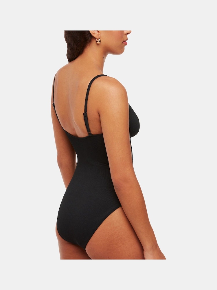 Whistles Black Ribbed Underwire Swimsuit - Image 2 of 5