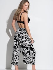 Pour Moi Black LENZING™ ECOVERO™ Viscose Cropped Beach Trousers - Image 2 of 4