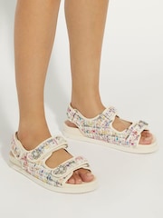 Dune London Cream Lamara Double Strap Footbed Sandals - Image 1 of 6