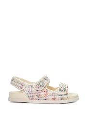 Dune London Cream Lamara Double Strap Footbed Sandals - Image 3 of 6
