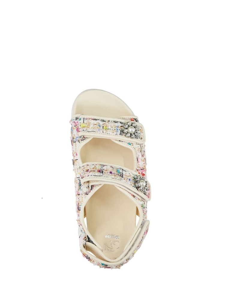 Dune London Cream Lamara Double Strap Footbed Sandals - Image 6 of 6