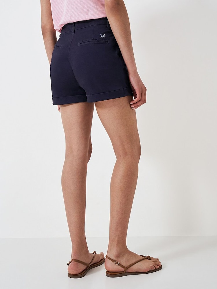 Crew Clothing Blue Tilda Turn Up Chino Shorts - Image 2 of 4