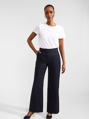 Hobbs Blue Petite Lynn Linen 100% Cotton Trousers - Image 1 of 4