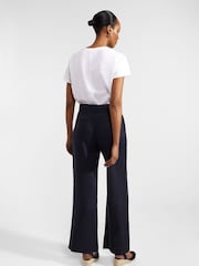 Hobbs Blue Petite Lynn Linen 100% Cotton Trousers - Image 2 of 4
