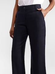 Hobbs Blue Petite Lynn Linen 100% Cotton Trousers - Image 3 of 4