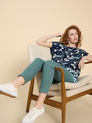 White Stuff Green Janey Crop Jeggings - Image 1 of 7