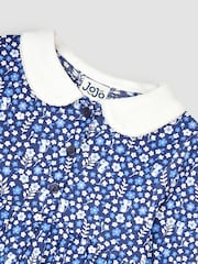 JoJo Maman Bébé Navy Blue Mouse Floral Peter Pan Dress - Image 3 of 3
