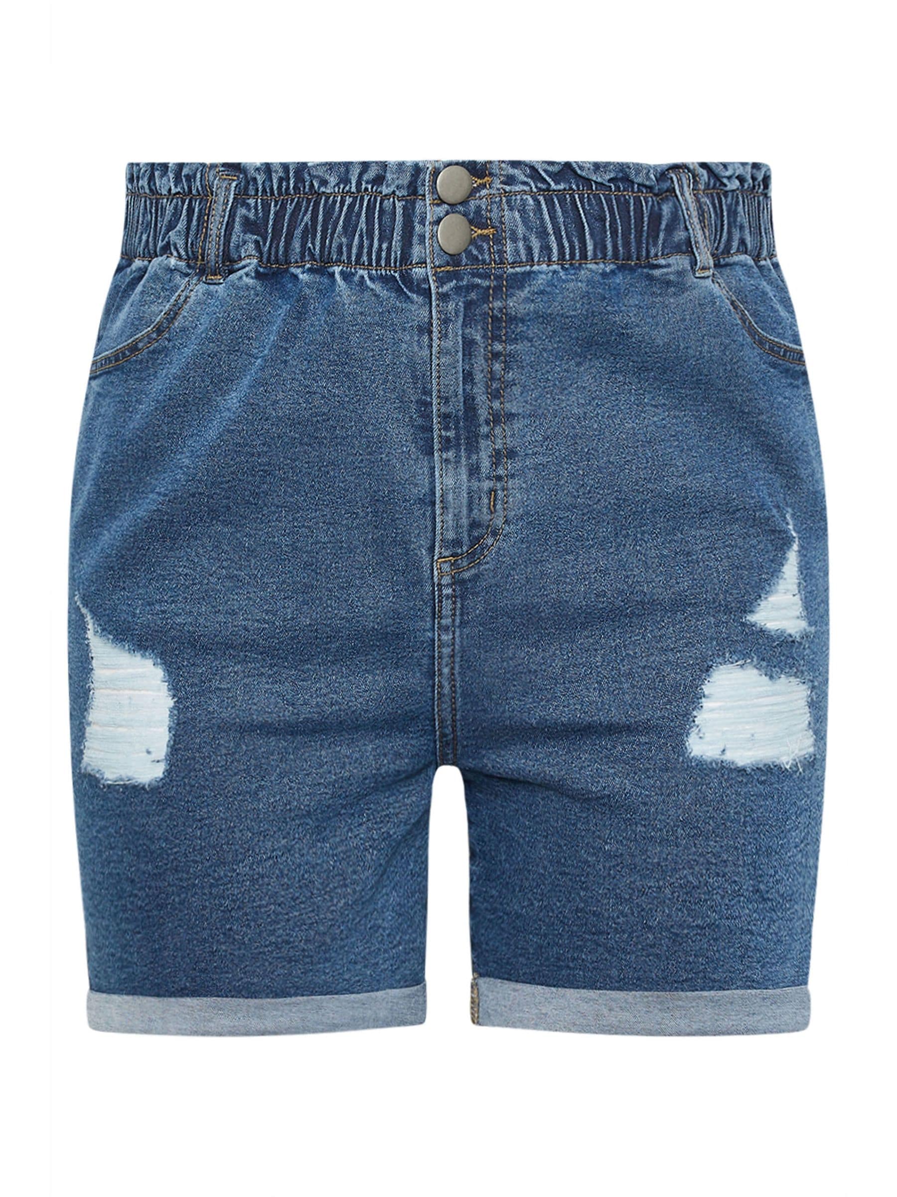 Buy Yours Curve Blue YOURS Curve Mid Wash Blue Ripped Denim