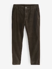 Dark Brown Slim Fit Corduroy Chino Trousers - Image 7 of 10