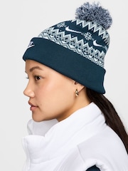 Nike Blue Peak Fair Isle Pattern Beanie - Image 3 of 4