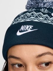 Nike Blue Peak Fair Isle Pattern Beanie - Image 4 of 4