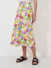Crew Clothing Multi Floral Printed 100% Cotton Skirt - Bild 1 von 4