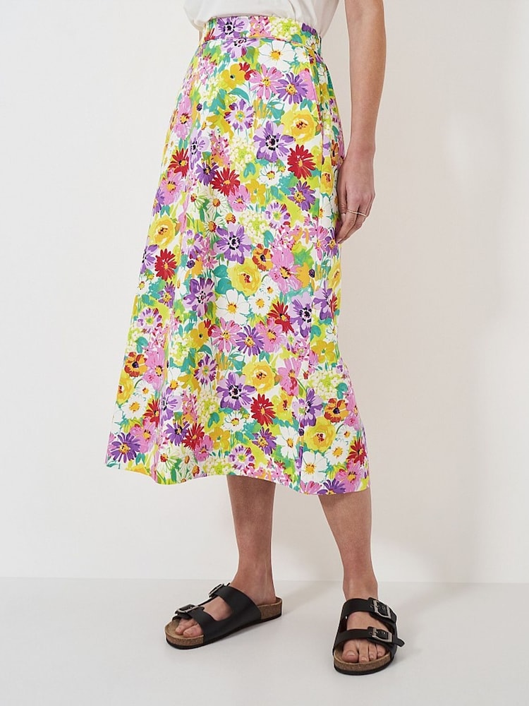 Crew Clothing Multi Floral Printed 100% Cotton Skirt - Bild 1 von 4 Crew Clothing Multi Floral Printed 100% Cotton Skirt - Bild 1 von 4