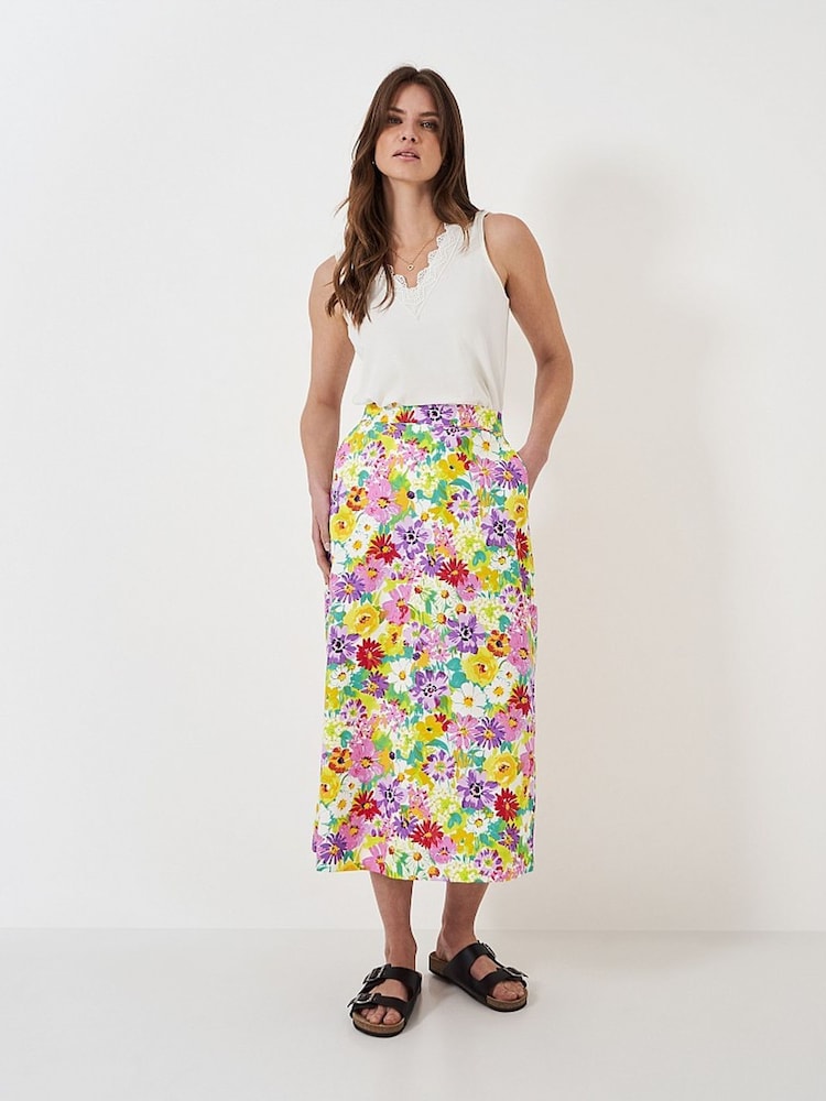 Crew Clothing Multi Floral Printed 100% Cotton Skirt - Bild 2 von 4