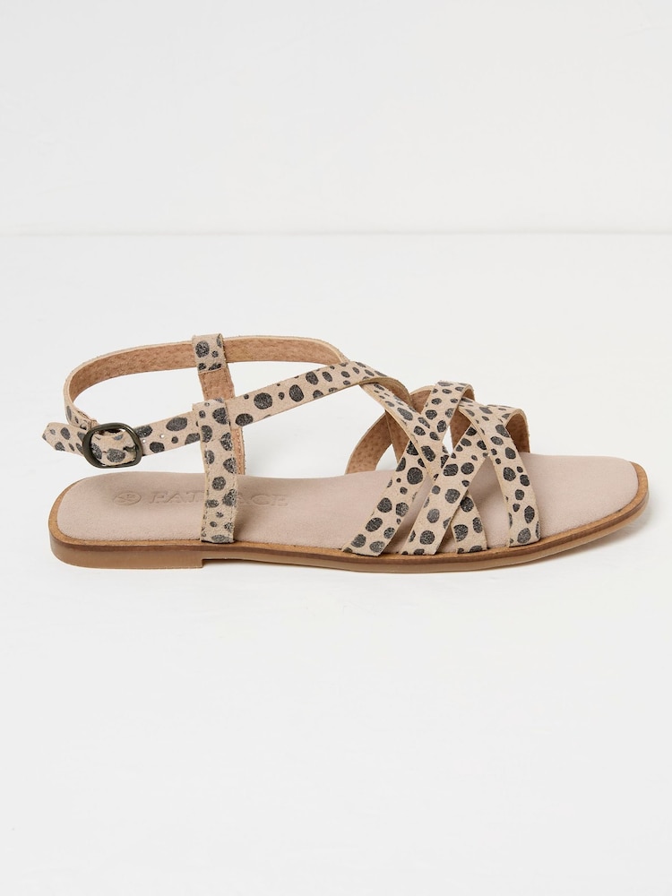 FatFace Estelle Natural Suede Strap Sandals - Image 1 of 3