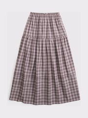 Abercrombie & Fitch Brown Flowy Check Cotton Maxi Skirt - Image 5 of 5