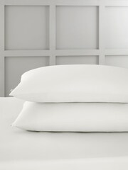 Bianca Cream 400 Thread Count 100% Cotton Sateen Pair Pillowcases - Image 1 of 4
