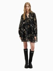 AllSaints Black Mindy Oto Dress - Image 4 of 7
