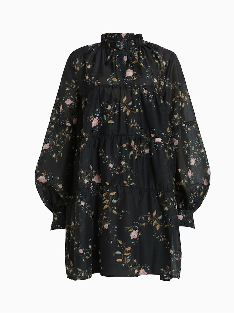 AllSaints Black Mindy Oto Dress - Image 7 of 7
