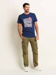 Brakeburn Blue Sitting Surfers 100% Cotton T-Shirt - Image 4 of 5