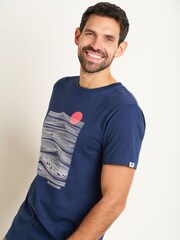 Brakeburn Blue Sitting Surfers 100% Cotton T-Shirt - Image 5 of 5