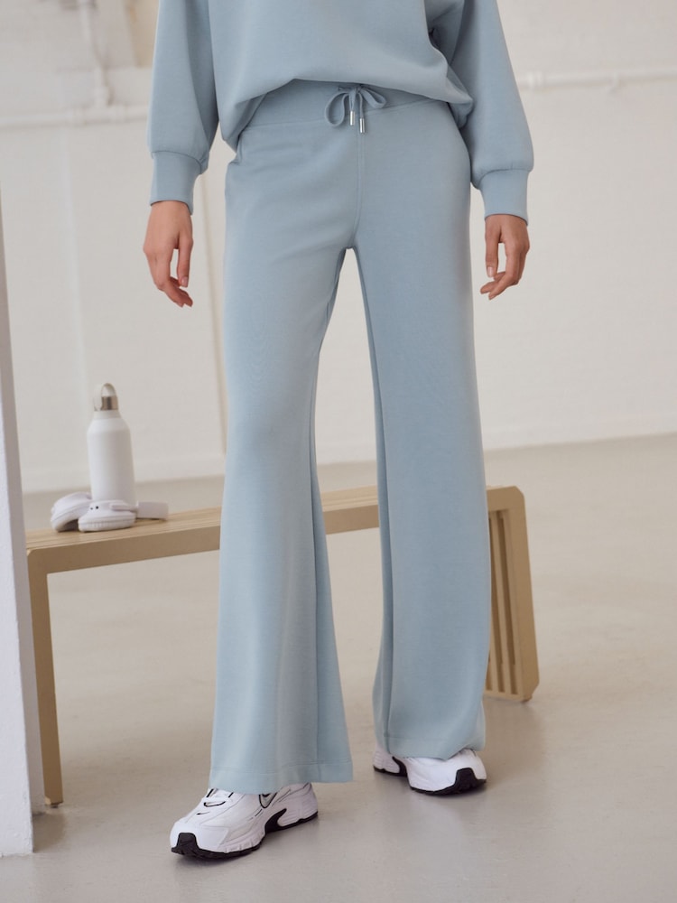 Pale Blue Soft Touch Wide Leg Joggers - Image 2 of 9