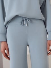Pale Blue Soft Touch Wide Leg Joggers - Image 5 of 9