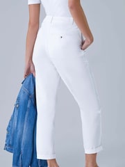 Roman White Cotton Blend Stretch Chino Trousers - Image 3 of 5
