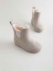 Neutrale Farbe - Warm gefütterte, knöchelhohe Gummistiefel - Bild 1 von 1