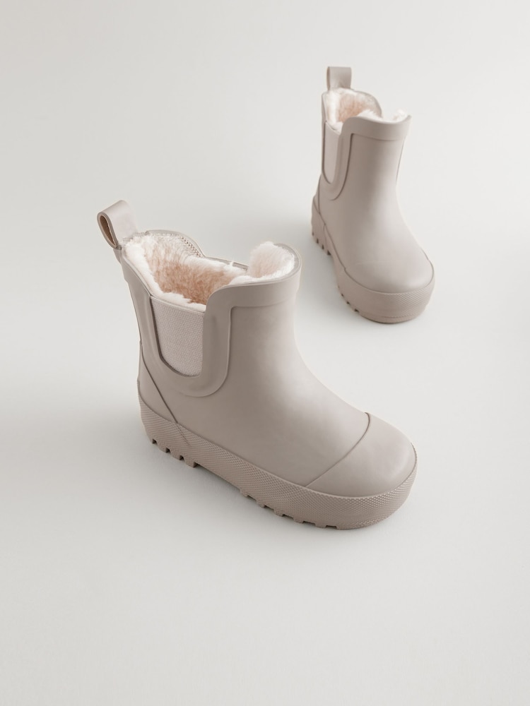 Neutrale Farbe - Warm gefütterte, knöchelhohe Gummistiefel - Bild 1 von 1