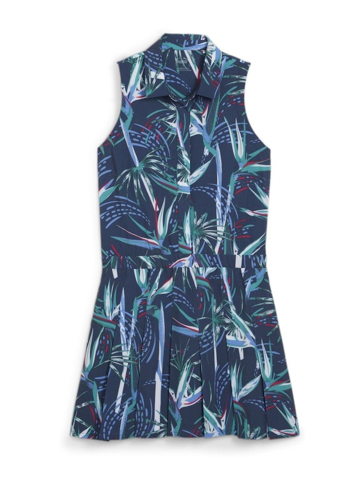 Puma Blue Paradise Womens Golf Pleated Dress - Image 1 of 2