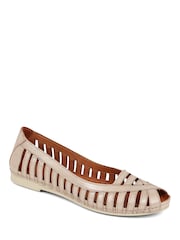 Pavers Gold Pavers Leather Open Toe Ballet Flats - Image 2 of 6