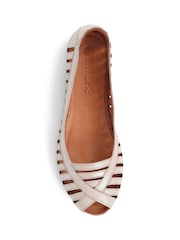 Pavers Gold Pavers Leather Open Toe Ballet Flats - Image 5 of 6