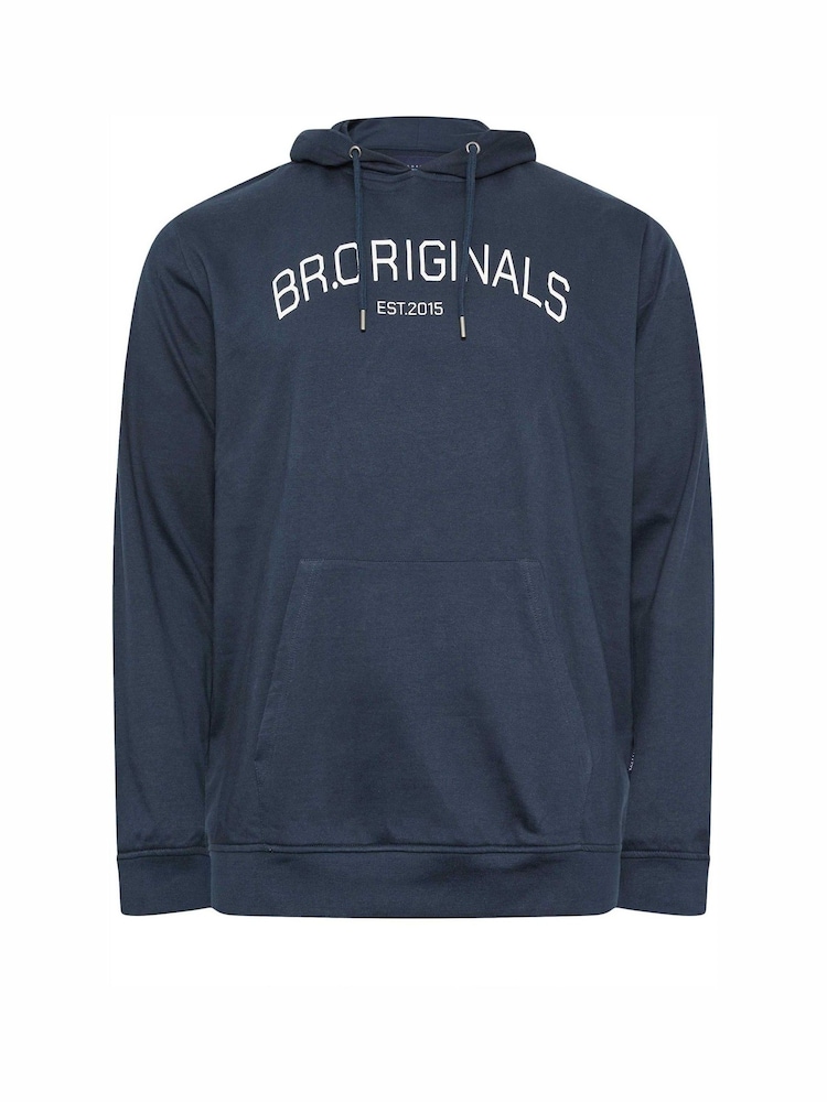 BadRhino Big & Tall Navy Blue 100% Cotton Originals Hoodie - Image 2 of 3