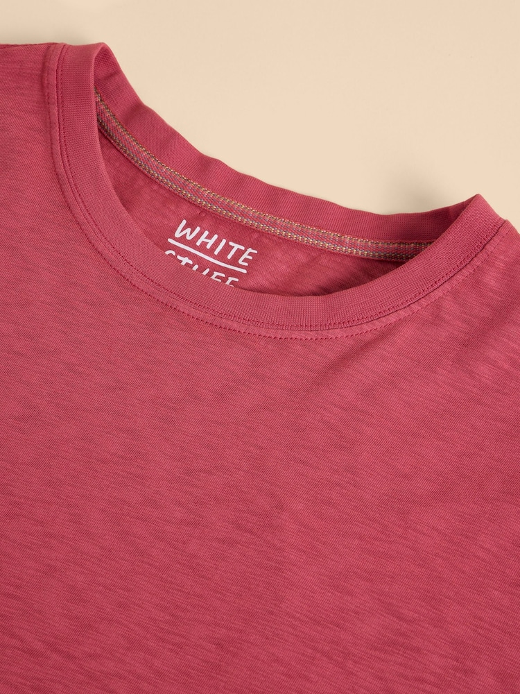 White Stuff Red Abersoch Short Sleeve 100% Cotton T-Shirt - Image 7 of 7