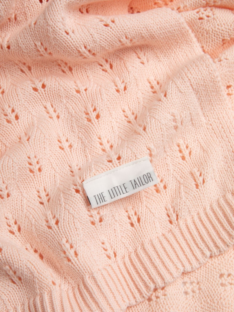 The Little Tailor 100% Cotton Pointelle Knitted Blanket - Image 2 of 4 The Little Tailor 100% Cotton Pointelle Knitted Blanket - Image 2 of 4