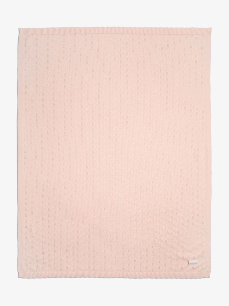 The Little Tailor 100% Cotton Pointelle Knitted Blanket - Image 4 of 4
