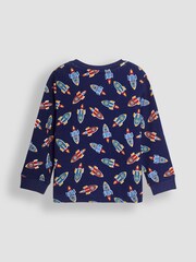 JoJo Maman Bébé Cobalt Rocket Jersey Pyjamas 2 Pack - Image 7 of 9