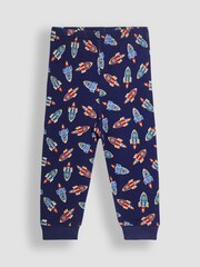 JoJo Maman Bébé Cobalt Rocket Jersey Pyjamas 2 Pack - Image 8 of 9