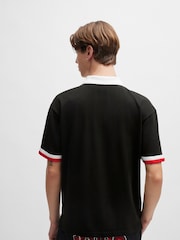 HUGO Varisty Logo Sport Relaxed Fit Black Polo Shirt - Image 2 of 4